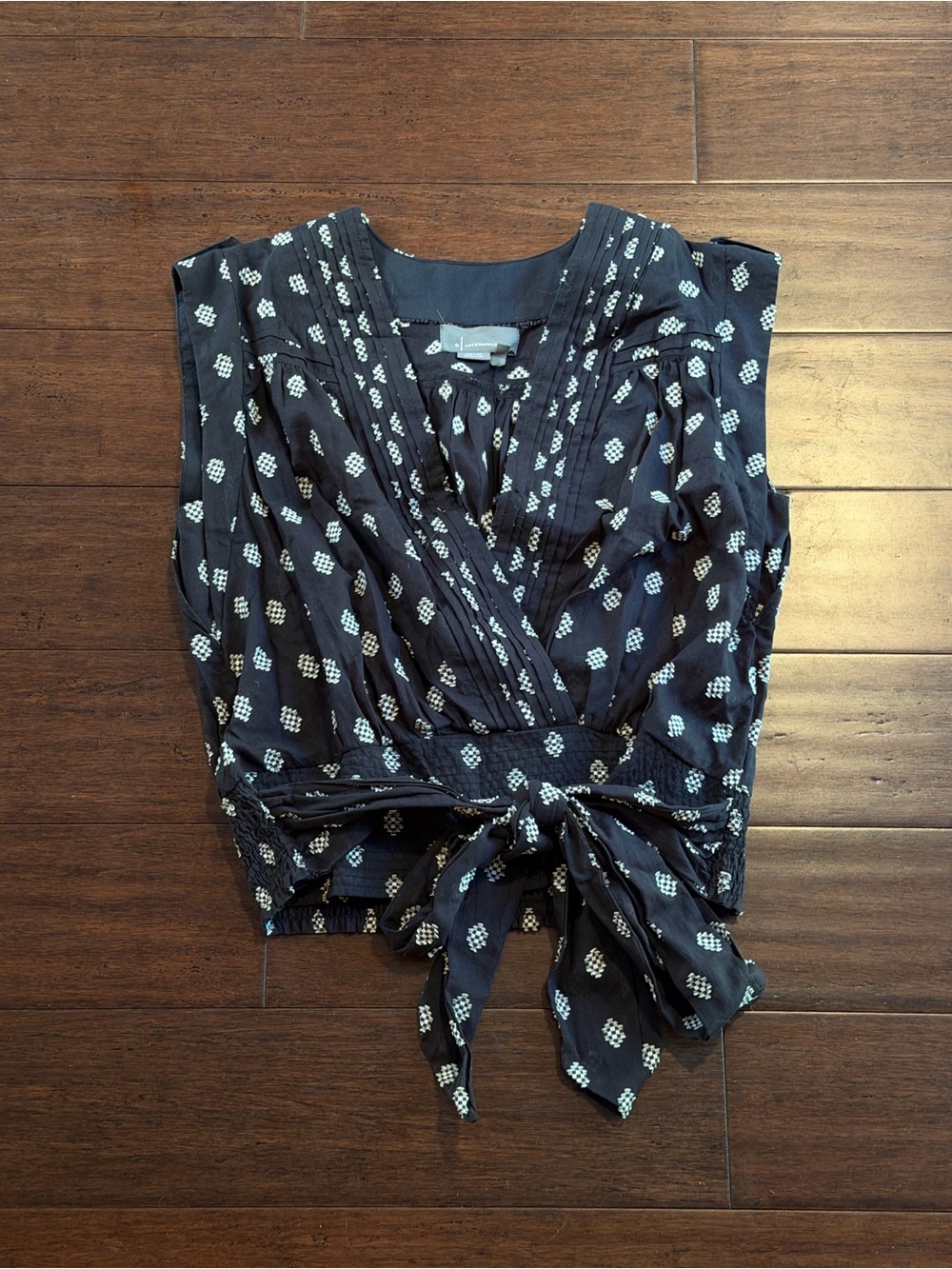 Anthropologie Black and White Sleeveless Blouse